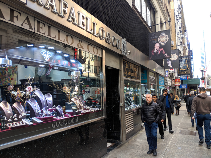After visiting the workshop, we took a stroll down the stretch of 47th Street known as the Diamond District, which claims to be "the world