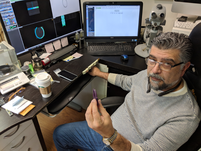 Greg Baharyan, the master jeweler, showed me the CAD software they use to design the rings. Ring Concierge works closely with their master jewelers on each design. As the jewelers have already mastered Ring Concierge