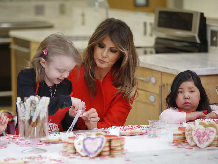 For the second year in a row, Melania will be spending the holiday making Valentines and crafts with child patients at the Children’s Inn at the National Institutes of Health in Bethesda, her spokeswoman said.