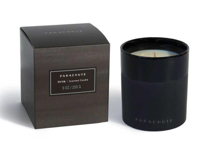 Dusk Candle from Parachute: 9 oz. and 65 hour burn time, with notes of citrus, seagrass, cypress, and clean driftwood