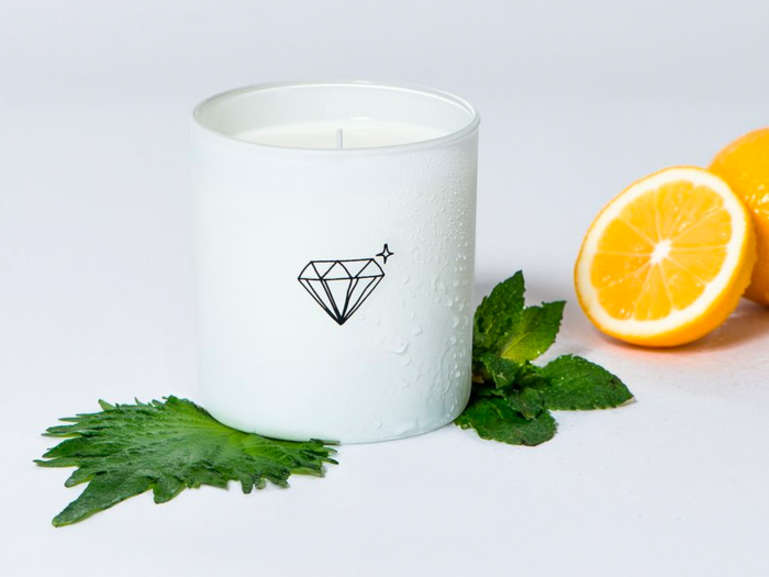 Tastemaker Candle from Snowe: 9 oz. and 75 hour burn time, with notes of shiso leaf, wild mint, and Meyer lemon