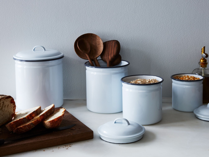 Versatile enamel kitchen canisters