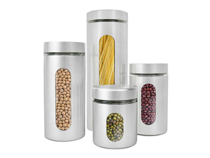 Stainless steel glass canisters