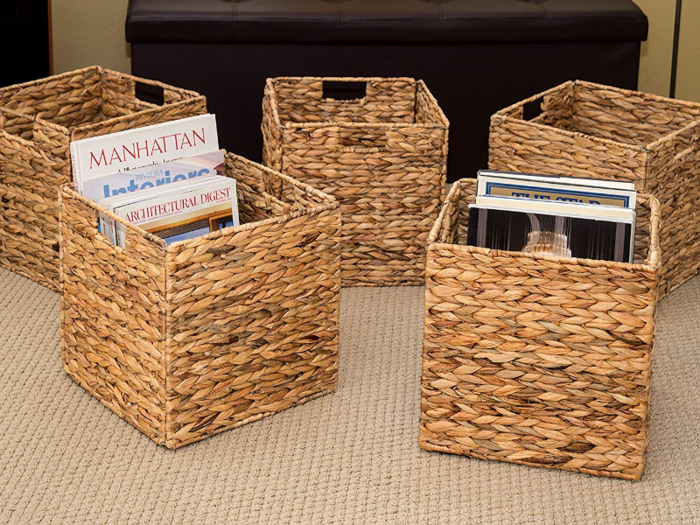 Wicker storage baskets