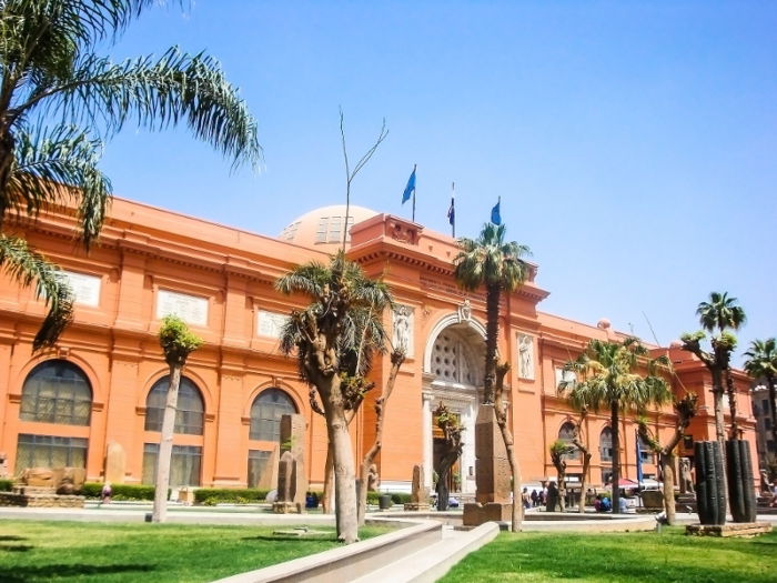 Two nights a week, the Egyptian Museum in downtown Cairo opens for night hours. Tickets cost a little more than daytime hours, but we figured it would be worth it. Aside from a couple groups of school kids, the museum was completely empty. The mummy rooms — which require an extra ticket — were so quiet we were convinced the mummified ancient royals would spring back to life.