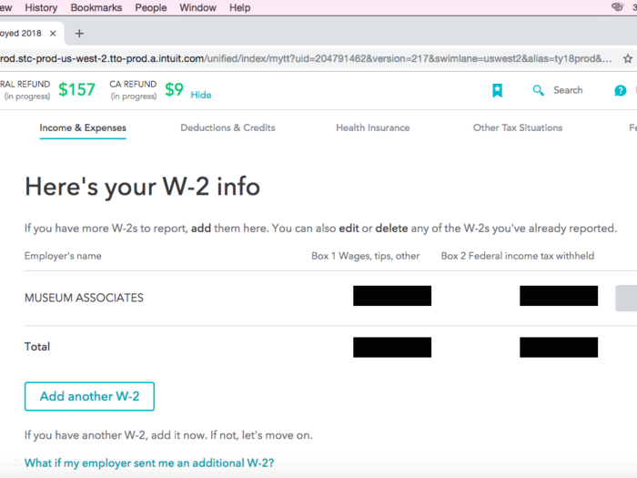 Last year, I had two W-2s because I started a new job in June of 2017. I easily delete the info for my old job and keep the name and info of my new job intact.