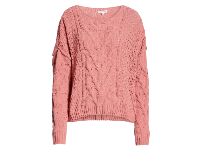 Woven Heart Cable Knit Sweater