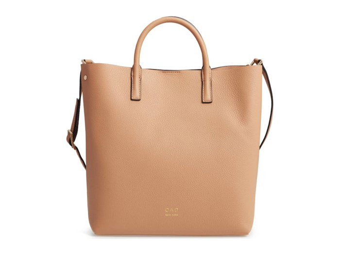 Oak New York Tall Carryall Pebbled Leather Tote