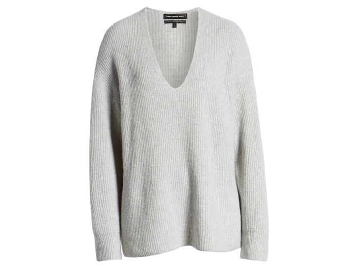 Something Navy V-Neck Sweater