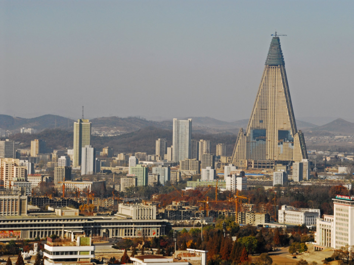 In 1987, North Korea built a 107-story pyramid tower in its capital city, but it has remained abandoned for decades.