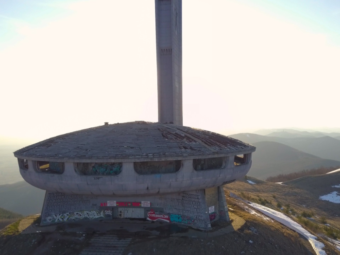 The Bulgarian Communist Party built a monstrous headquarters on top of a mountain in 1981, and it resembles a flying saucer.