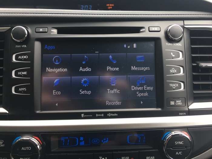 Our test cars came with an 8-inch touchscreen running Toyota