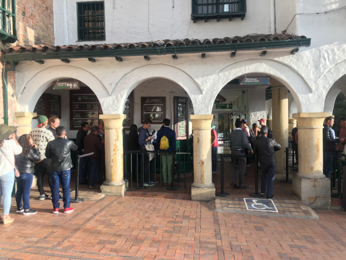 We then had to wait in a rather long line to get our funicular tickets. It seemed like everyone was keen to see the sunset from Monserrate that day. One roundtrip ticket was under $10.