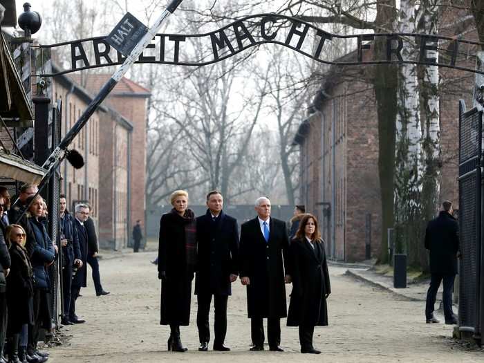 Vice President Mike Pence with his wife Karen visited the former Nazi German concentration and extermination camp Auschwitz.