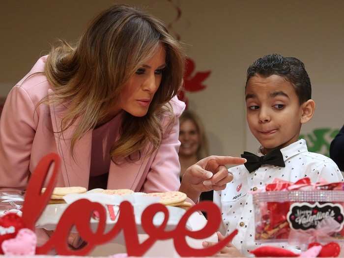 First lady Melania Trump made her second Valentine