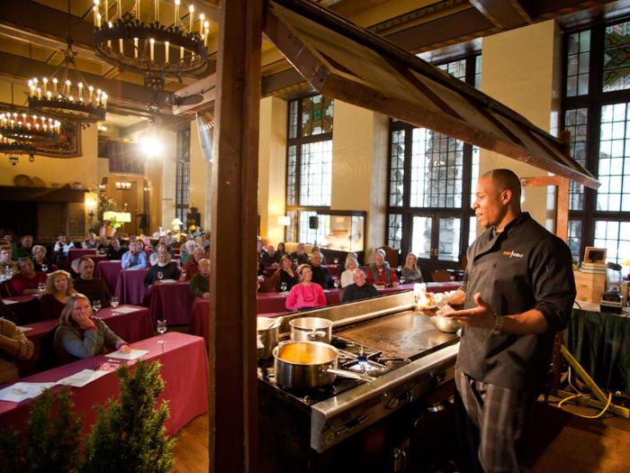 At other times, the lounge is rearranged for special events, such as cooking demonstrations.