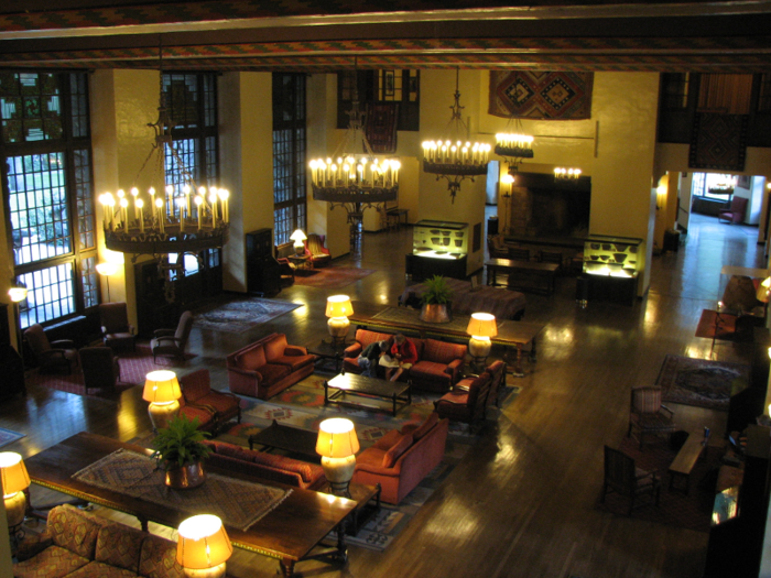 The Great Lounge is open to the public, where visitors can sit below the hotel