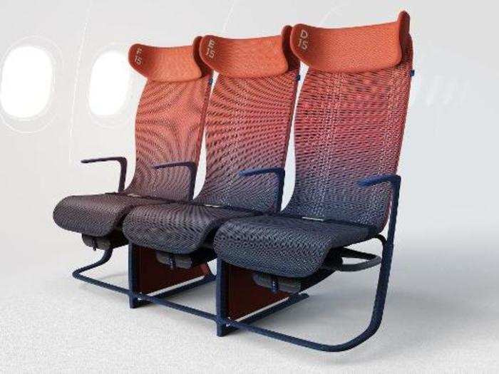 The seating concept is made of smart textile wrapped around an aluminum frame.