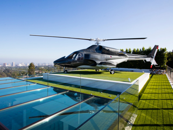 The home comes with a helicopter that was decommissioned from the 