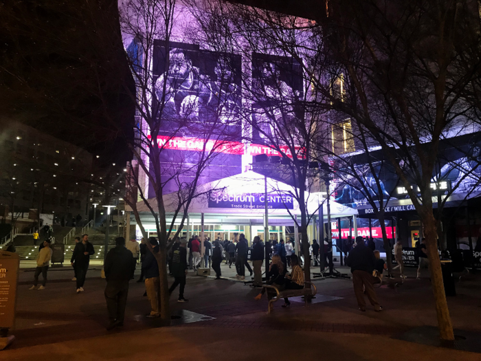 The grand entrance of the Spectrum Center.