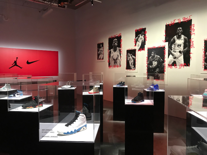 And a giant display of famous Nike and Jordan sneakers.