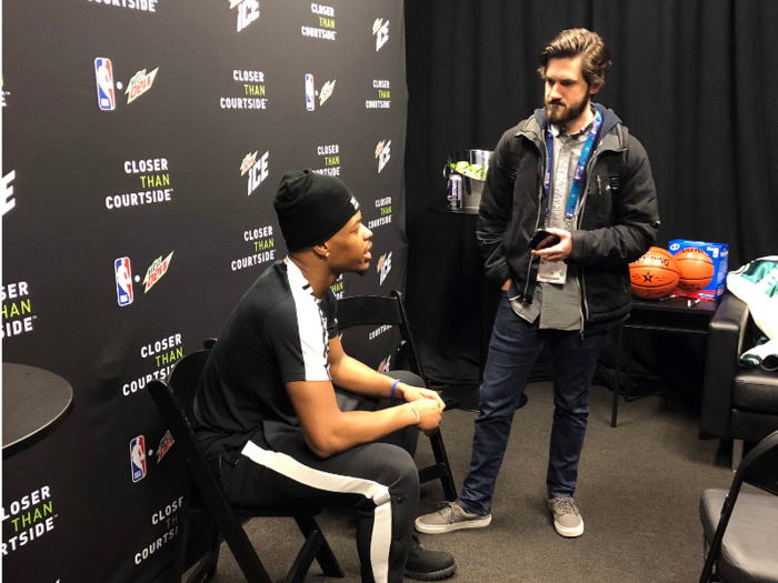 For media, some of the events included interviews with brand ambassadors. Yours truly is seen here speaking to the Knicks