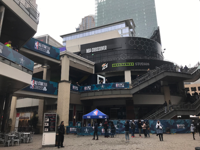 The NBA took over other spaces in Charlotte. The Epicentre, an outdoor shopping center in the heart of the city, hosted several NBA-themed events with brands.