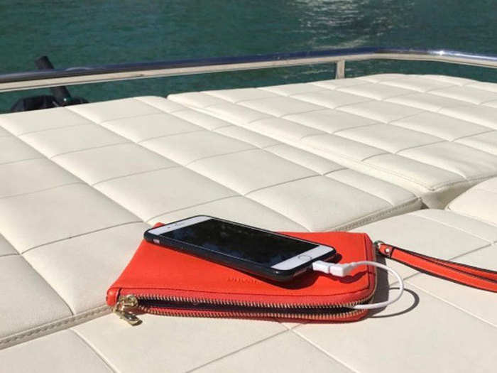 A wallet or purse that doubles as an external battery for your cell phone.