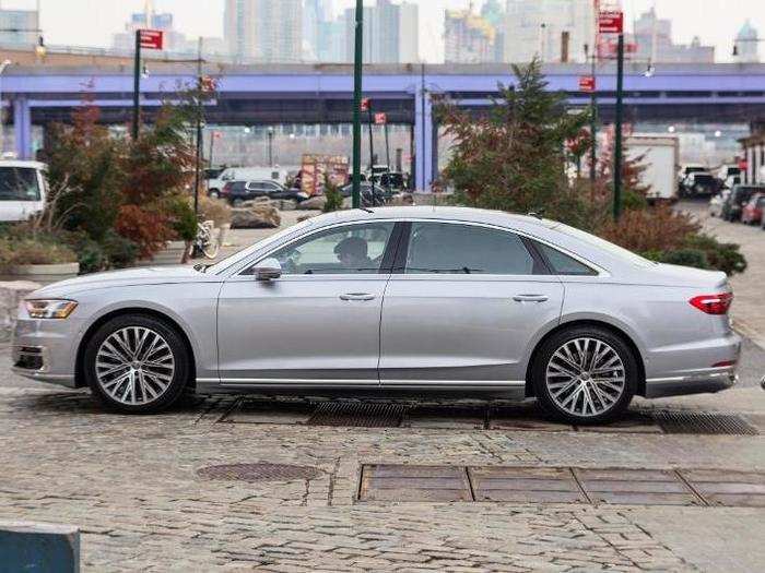 To my eye, the A8L is back heavy, with the extended rear seat and trunk area out of proportion with the hood. But the flow from front to back for a car this big is still elegant.