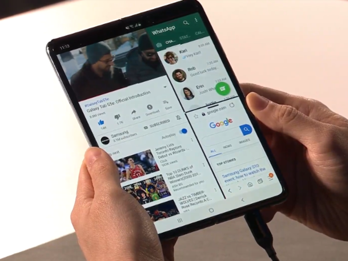 The idea is simple: The Galaxy Fold operates like a normal smartphone until you open it up, at which point it becomes a small tablet.