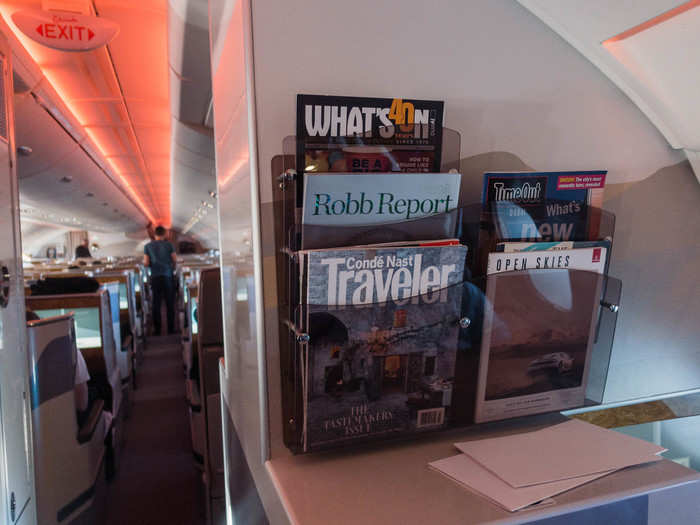 Each cabin has a smaller selection of magazines for passengers to choose from. It