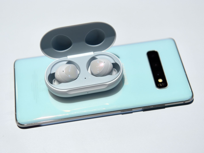 The Galaxy Buds case allows for wireless charging, and the new Galaxy S10 phone can charge other devices on the go. The AirPods case doesn