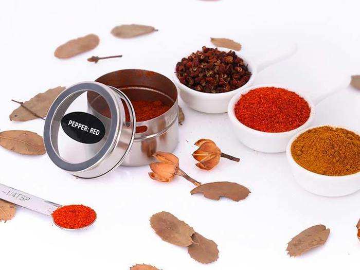 Magnetic spice tins.