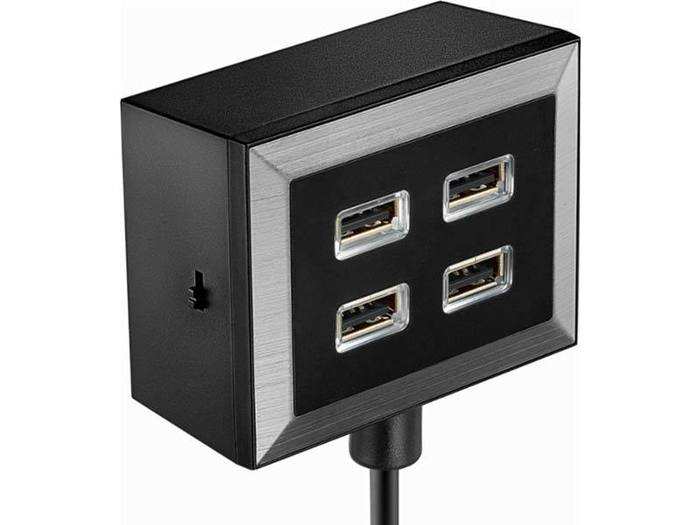 A 4-Port USB charger to add more outlets.