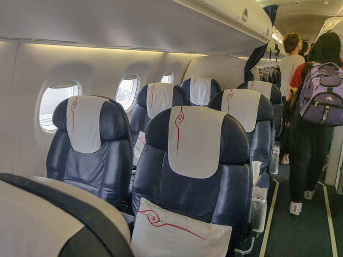 The plane has 12 business class seats and 84 economy seats. It