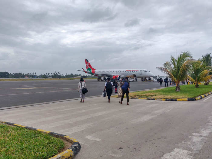 A week later, it was time for my second Kenya Airways flight. This time I was flying from Zanzibar to Nairobi, a short one-hour and twenty minute journey. Abeid Amani Karume International Airport is tiny. You walk to your plane on the tarmac.