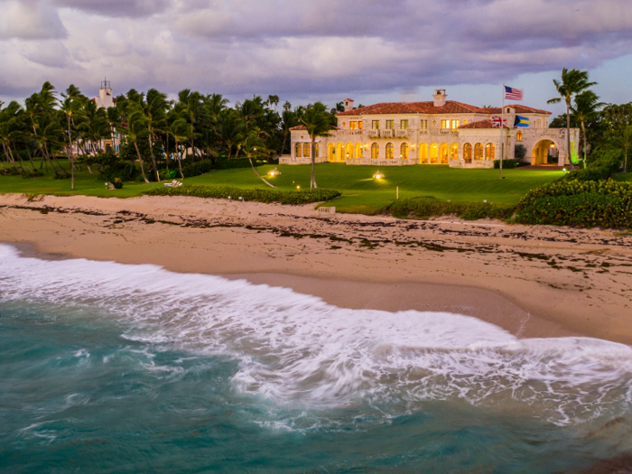 Situated on a skinny strip of land between the sea and Lake Worth lagoon, the home is the only direct ocean-to-lake estate on Palm Beach, according to the listing.