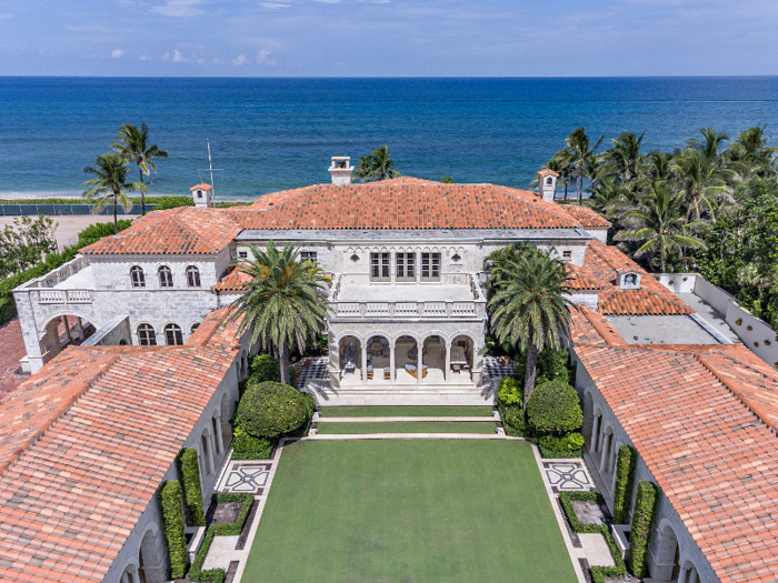 Along with her late husband, she had the estate built in 1995 to look like an Italian Renaissance-style palazzo.