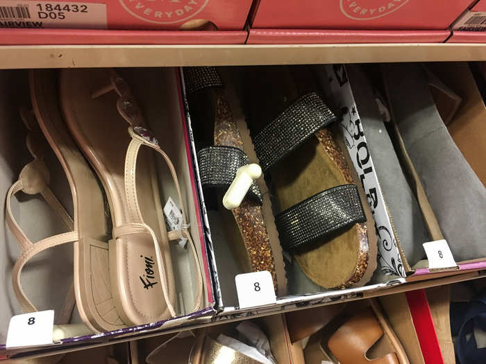 Some of the styles seemed outdated, too, like these glittery Birkenstock look-a-likes.