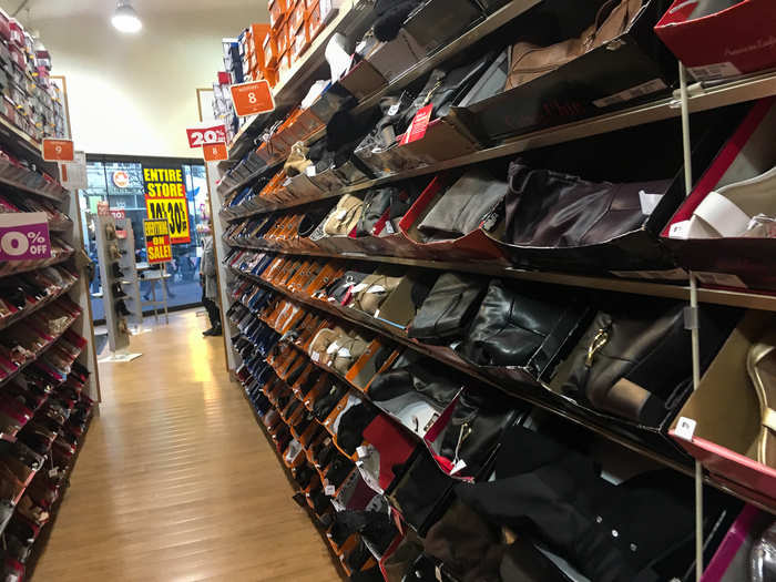 Through the aisles, there was a wide range of shoe labels.