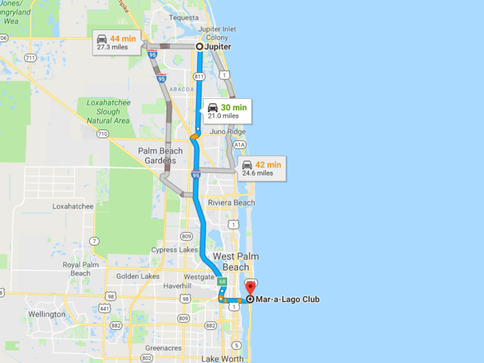 ... and about a 30-45 minute drive from Mar-a-Lago ...