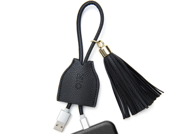 A leather accessory that hides a charging cord