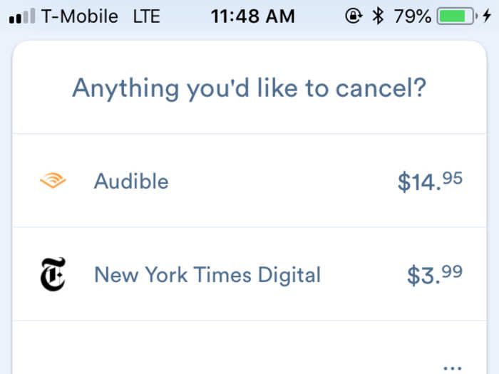 A neat feature that Clarity Money has is that it reminds you of all the unwanted subscriptions associated with your bank account.