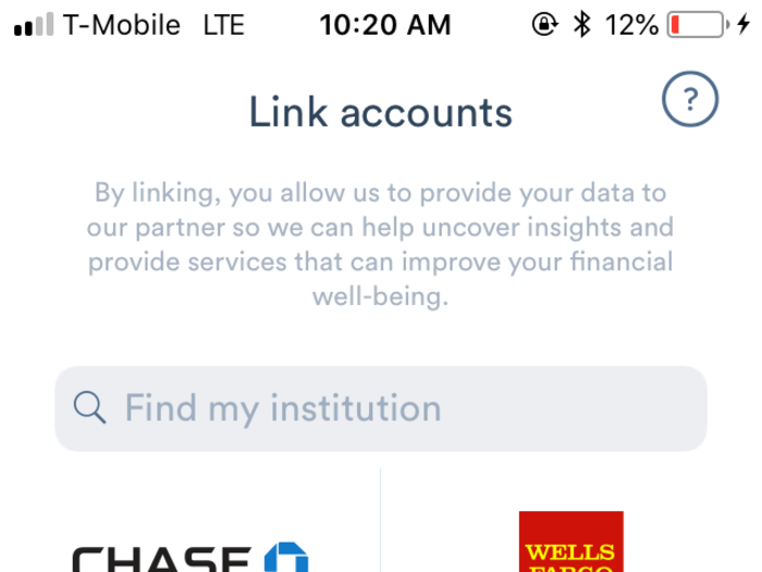 I linked my bank account to the app within a few minutes.