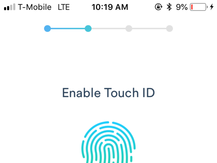 Then the app asks you to activate touch ID.