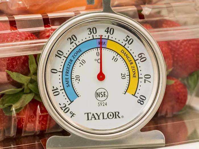 A fridge and freezer thermometer to make sure your food isn