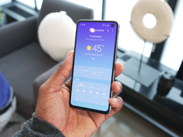 The Galaxy S10e features a 5.8-inch OLED screen — the same size and display quality as Apple