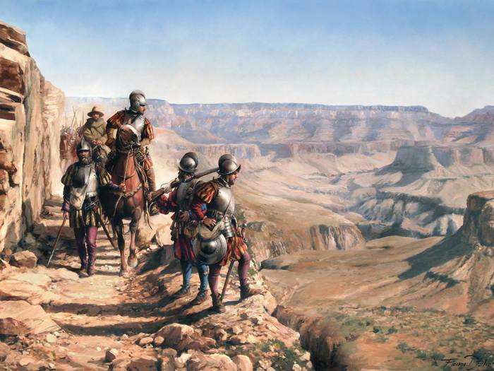 Spanish explorers stumbled on the Grand Canyon in the 1540s while searching for the legendary "Seven Cities of Gold," which were said to contain infinite riches.