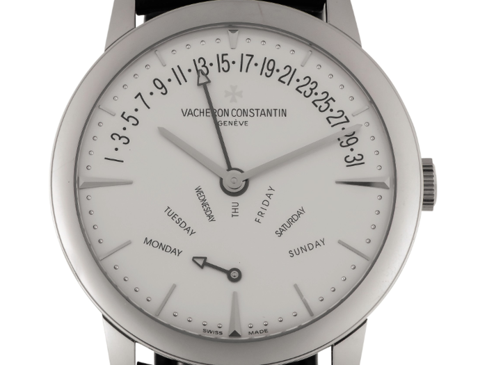 4. Vacheron Constantin: Patrimony, Ref AREF 86020 — White gold wristwatch with day and date circa 2012