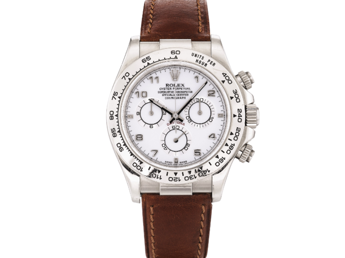 5. Rolex: Daytona, Ref 116519 — White gold chronograph wristwatch circa 2000